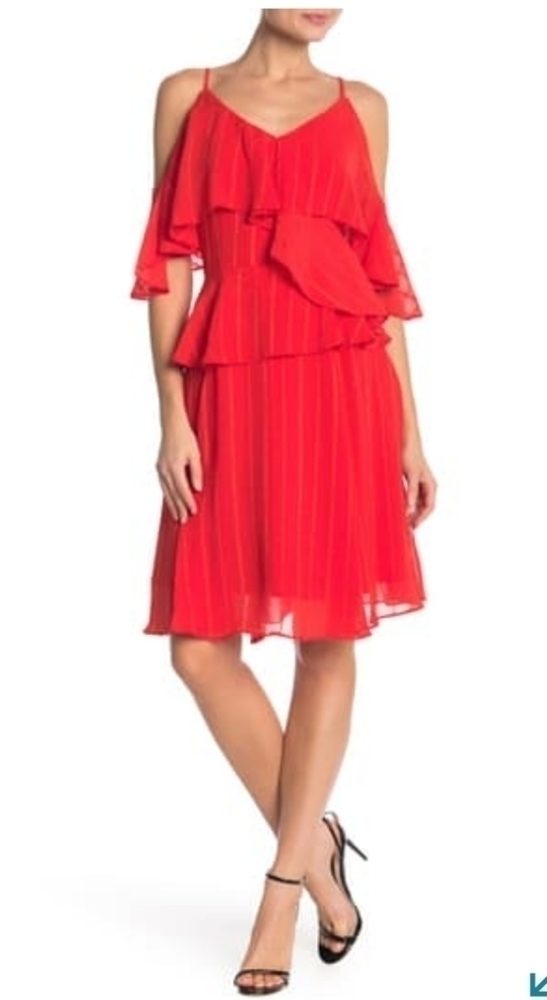 Nanette Lepore V Neck Cold Shoulder Dress
